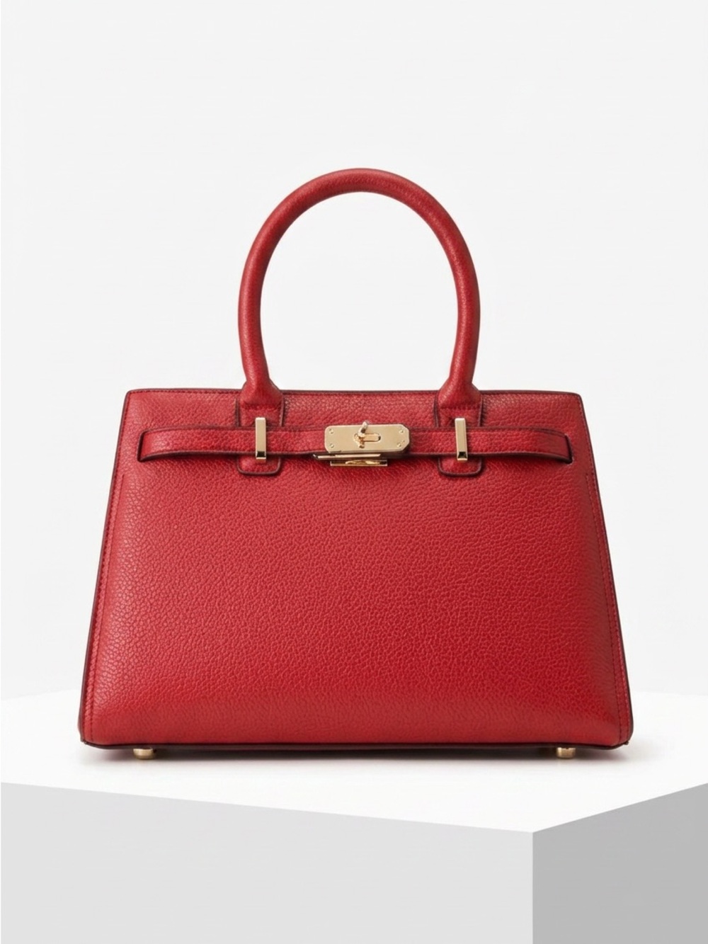 Kelly-Style, Top Handle Satchel with Crossbody Strap